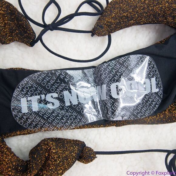NEW It's Now Cool Gathered Tie Pant bikini Lurex,‎ M - Picture 7 of 13